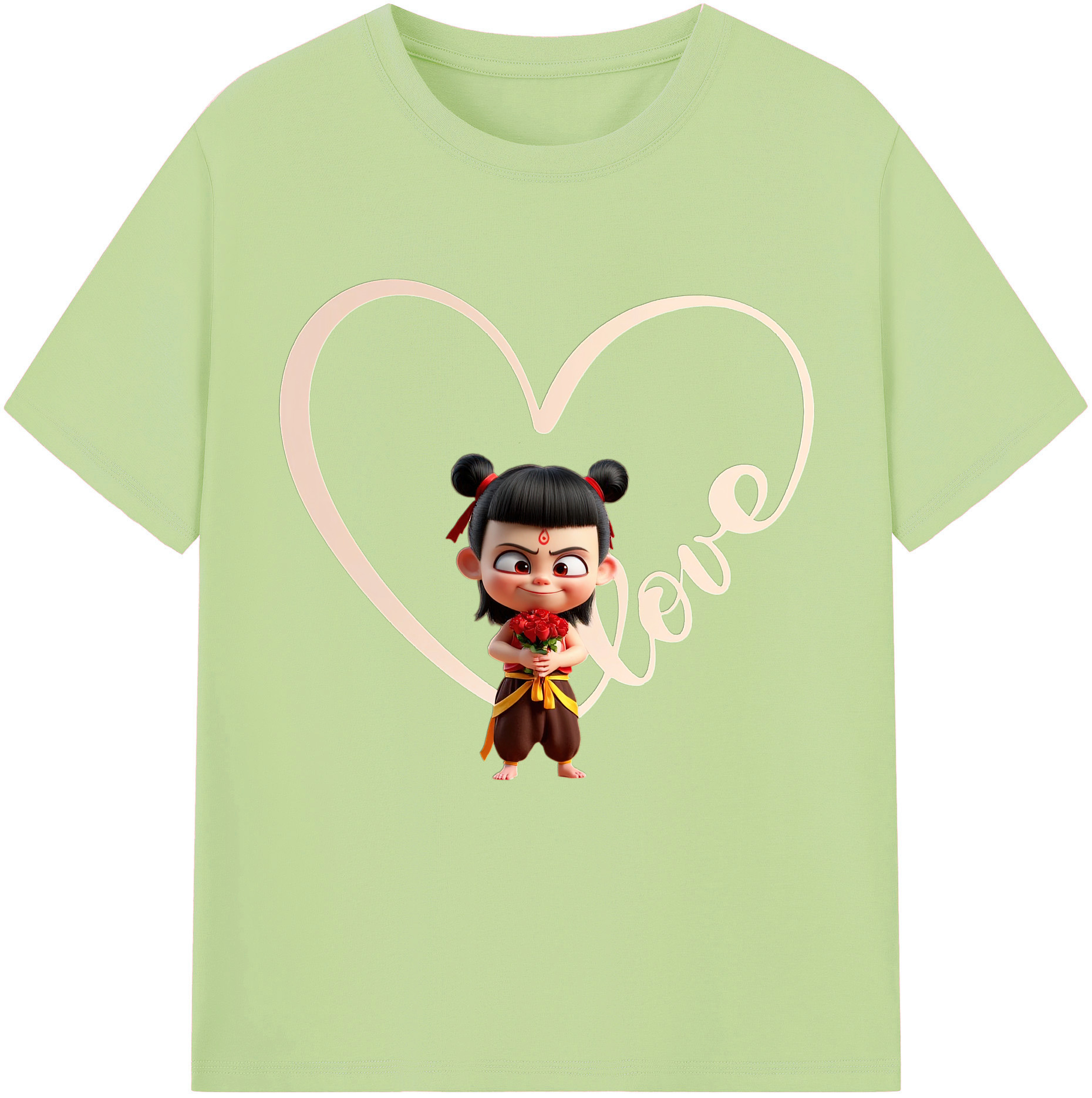 （画像用） Ne Zha 2 ナタ 魔童の大暴れ 綿100％半袖Tシャツ（フロントプリント）